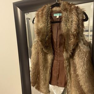 Brown/Tan Faux Fur Vest